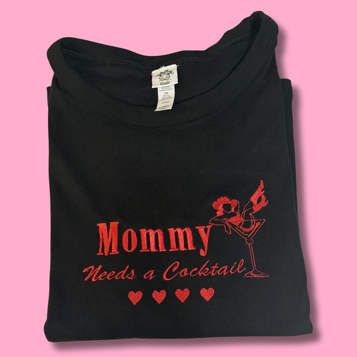 Mommy Needs A Cocktail Embroidered Unisex or Baby Tee