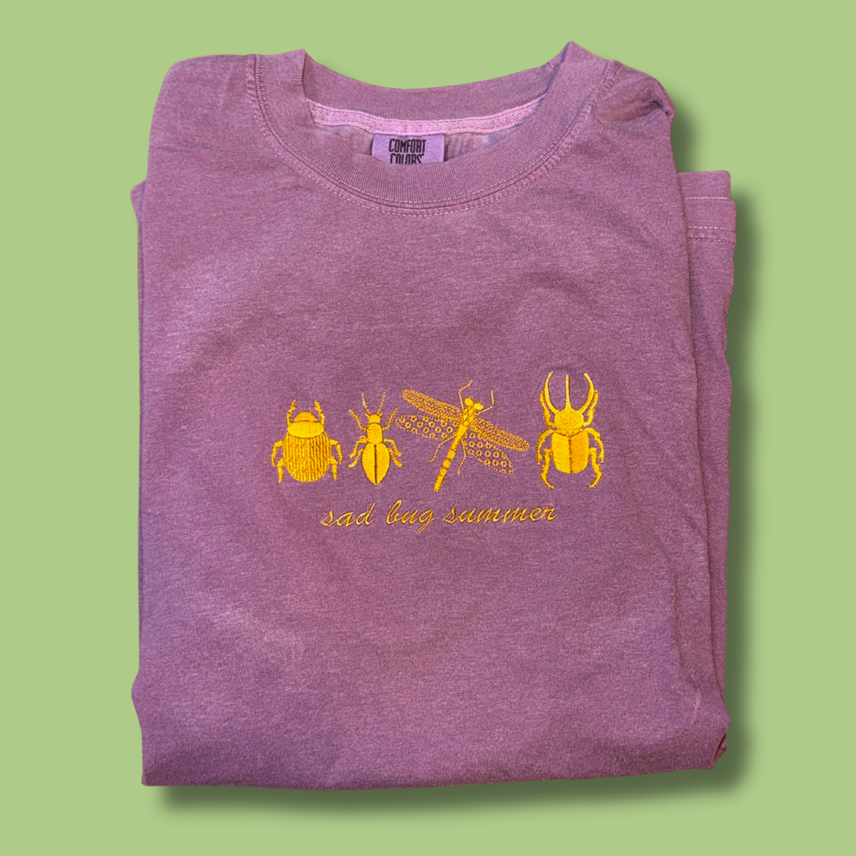 Sad Bug Summer Embroidered Unisex T-Shirt