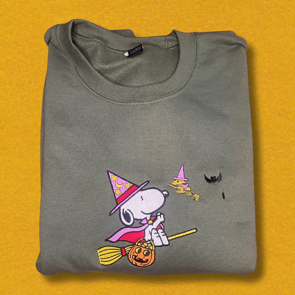 Spooky Snoopy Embroidered Unisex Crewneck Sweatshirt