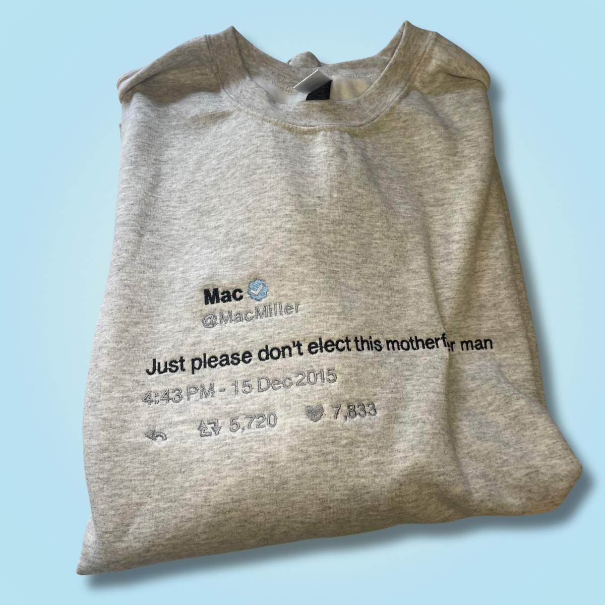 Please Don't Elect This Mf'r Embroidered Unisex Crewneck Sweatshirt