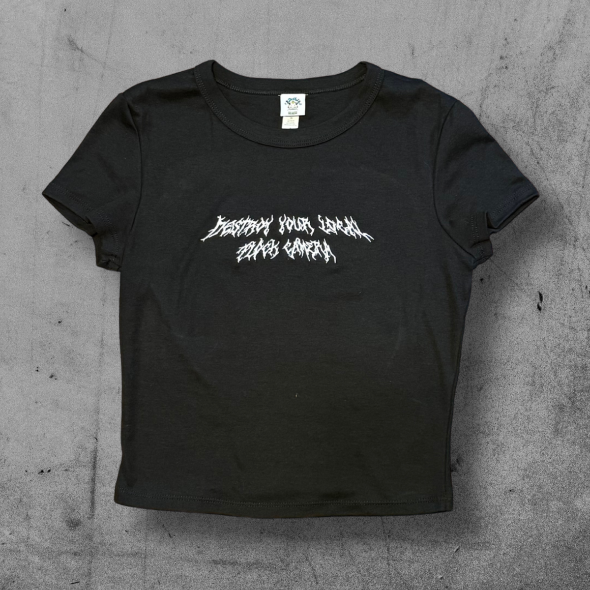 Destroy Your Local Flock Camera Embroidered Unisex Baby Tee, Unisex T-Shirt, Sweatshirt or Boxy Crop