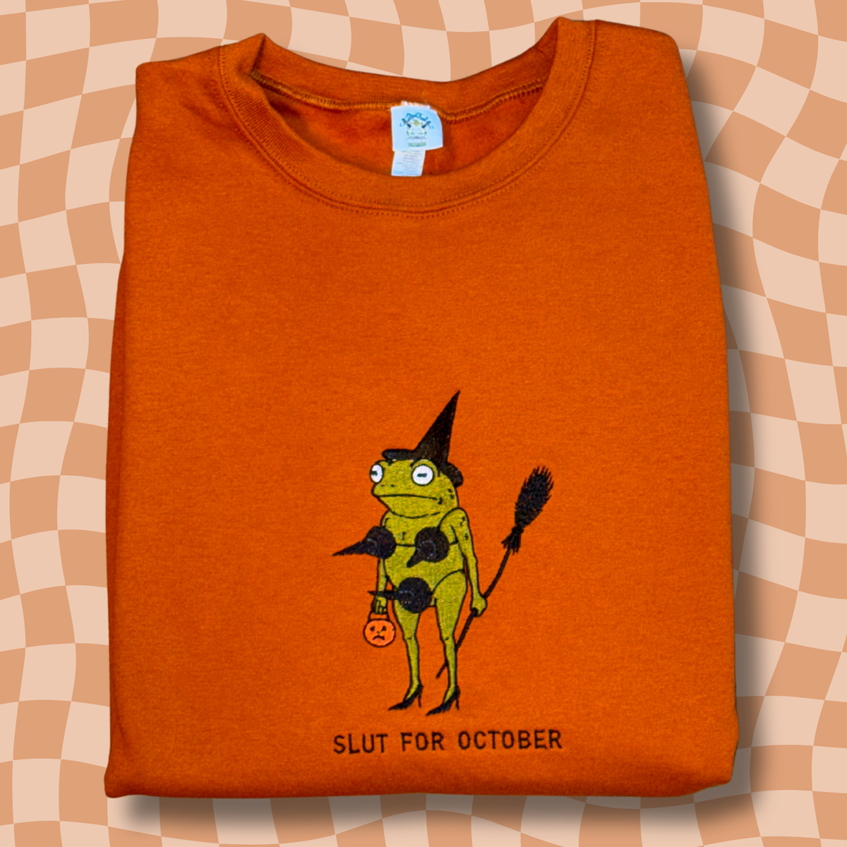Frog-tober Embroidered Unisex Crewneck Sweatshirt