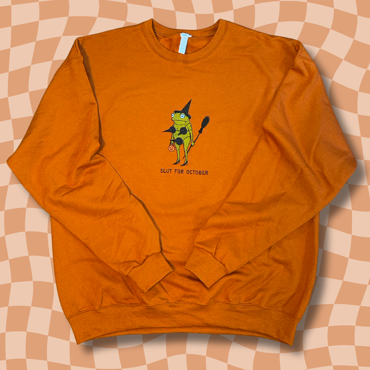 Frog-tober Embroidered Unisex Crewneck Sweatshirt
