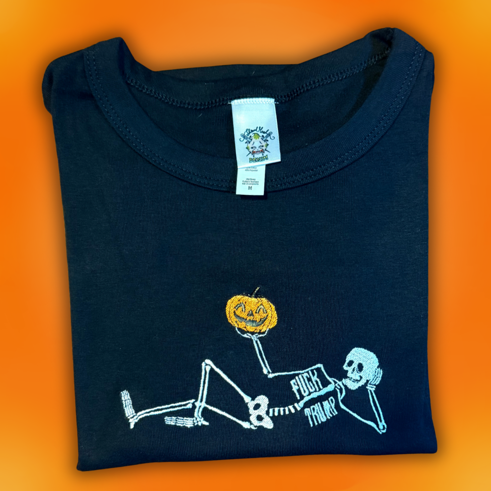 Pumpkin Spice and Political Spite Embroidered Unisex Sweatshirt, T-Shirt or Baby Tee