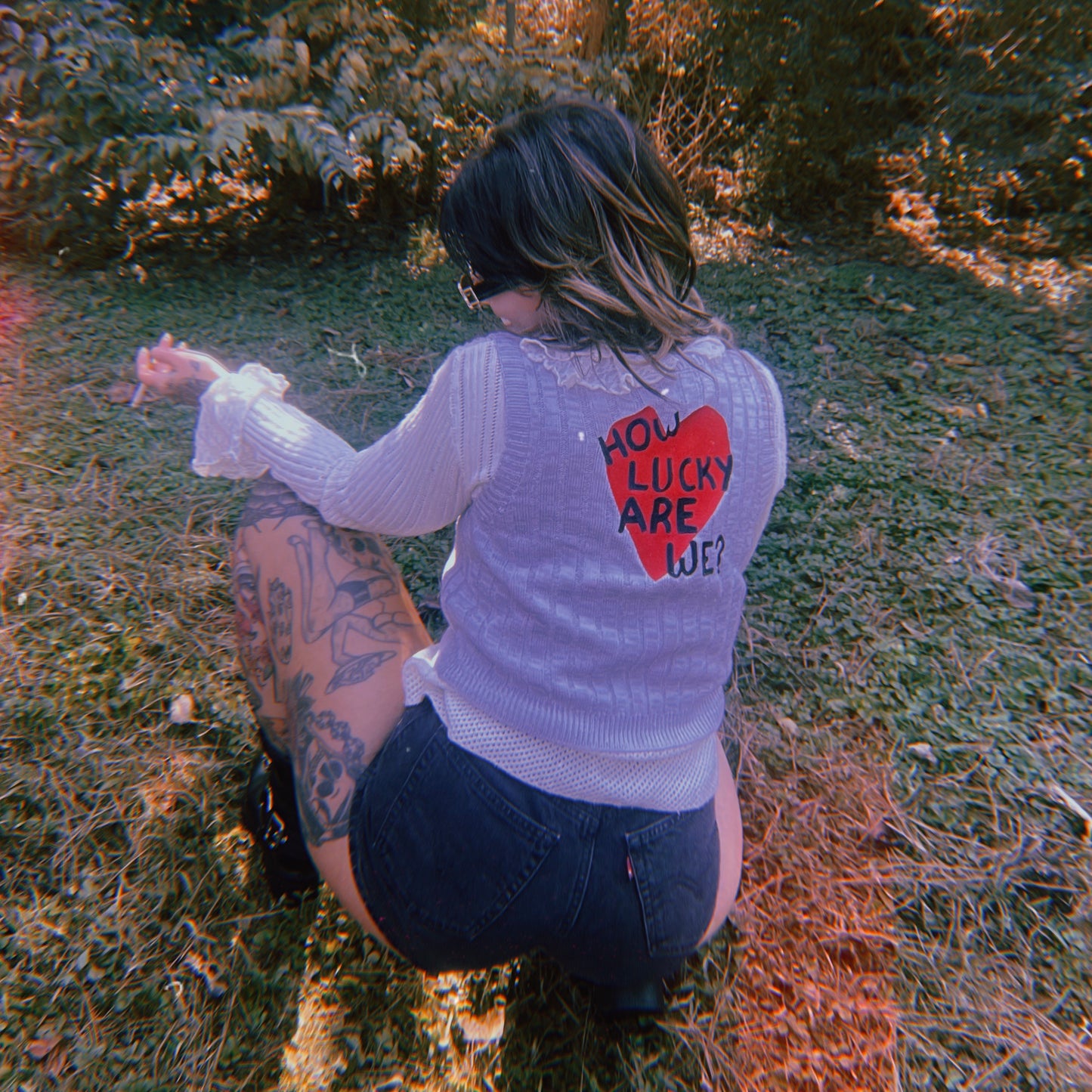 1:1 How Lucky Are We Embroidered Knit Vest