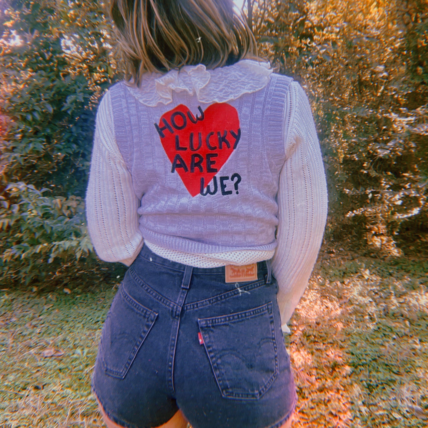 1:1 How Lucky Are We Embroidered Knit Vest
