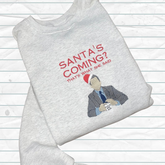 The Office Michael Scott Embroidered Holiday Crewneck Sweatshirt
