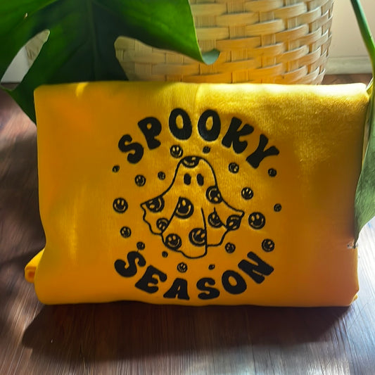 Spooky season embroidered crewneck sweatshirt