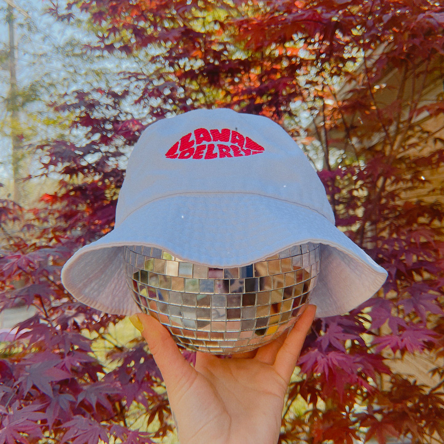 Lana Del Rey Embroidered Lips Bucket Hat