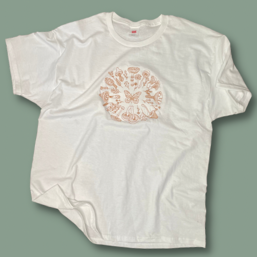 Mushroom Wreath Embroidered Unisex T-Shirt