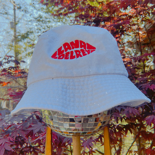 Lana Del Rey Embroidered Lips Bucket Hat