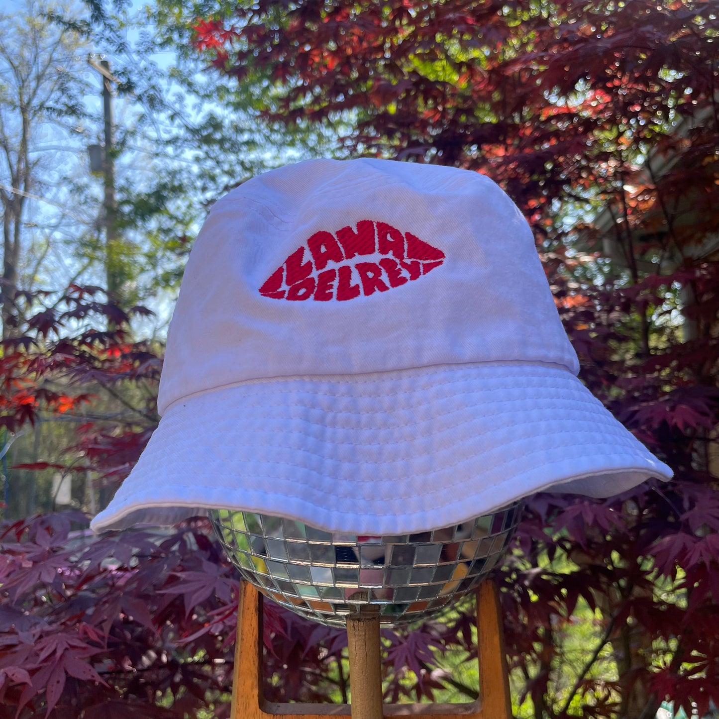 Lana Del Rey Embroidered Lips Bucket Hat