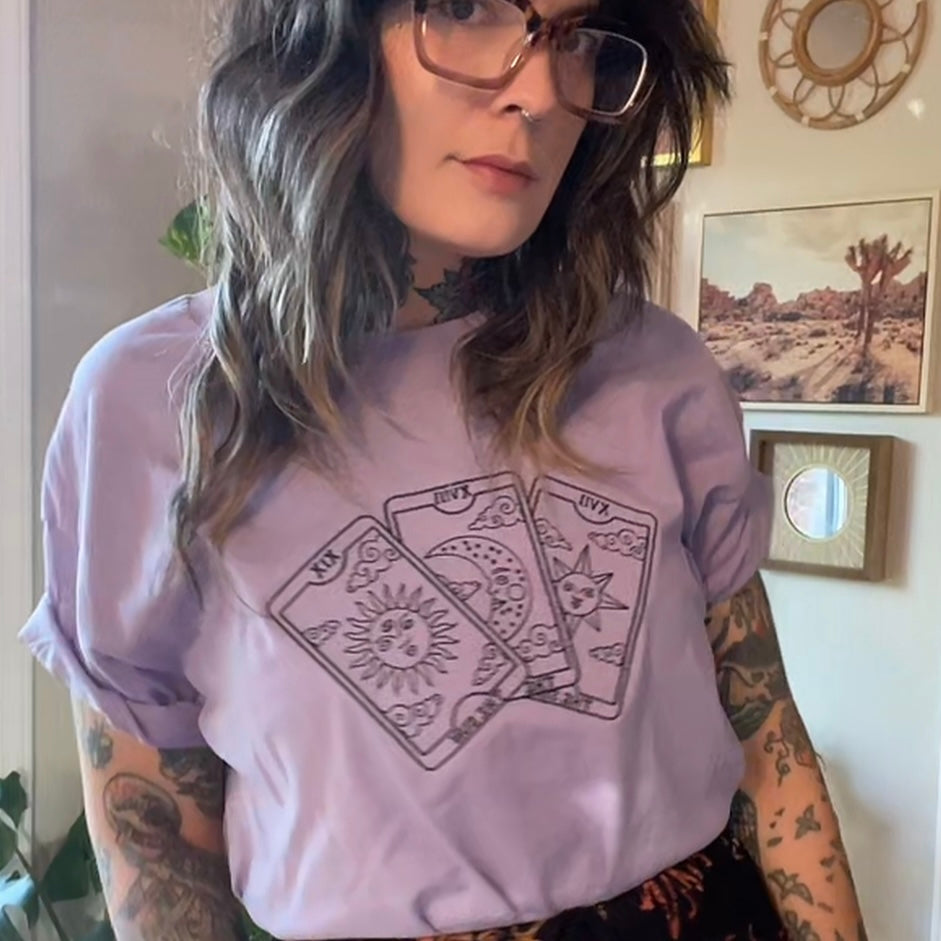 Tarot Trio Embroidered Unisex T-Shirt